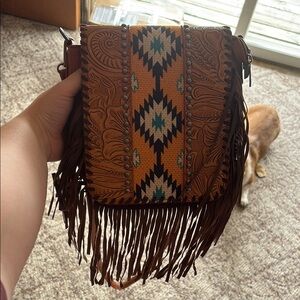 NWOT Western Fringe Crossbody Bag